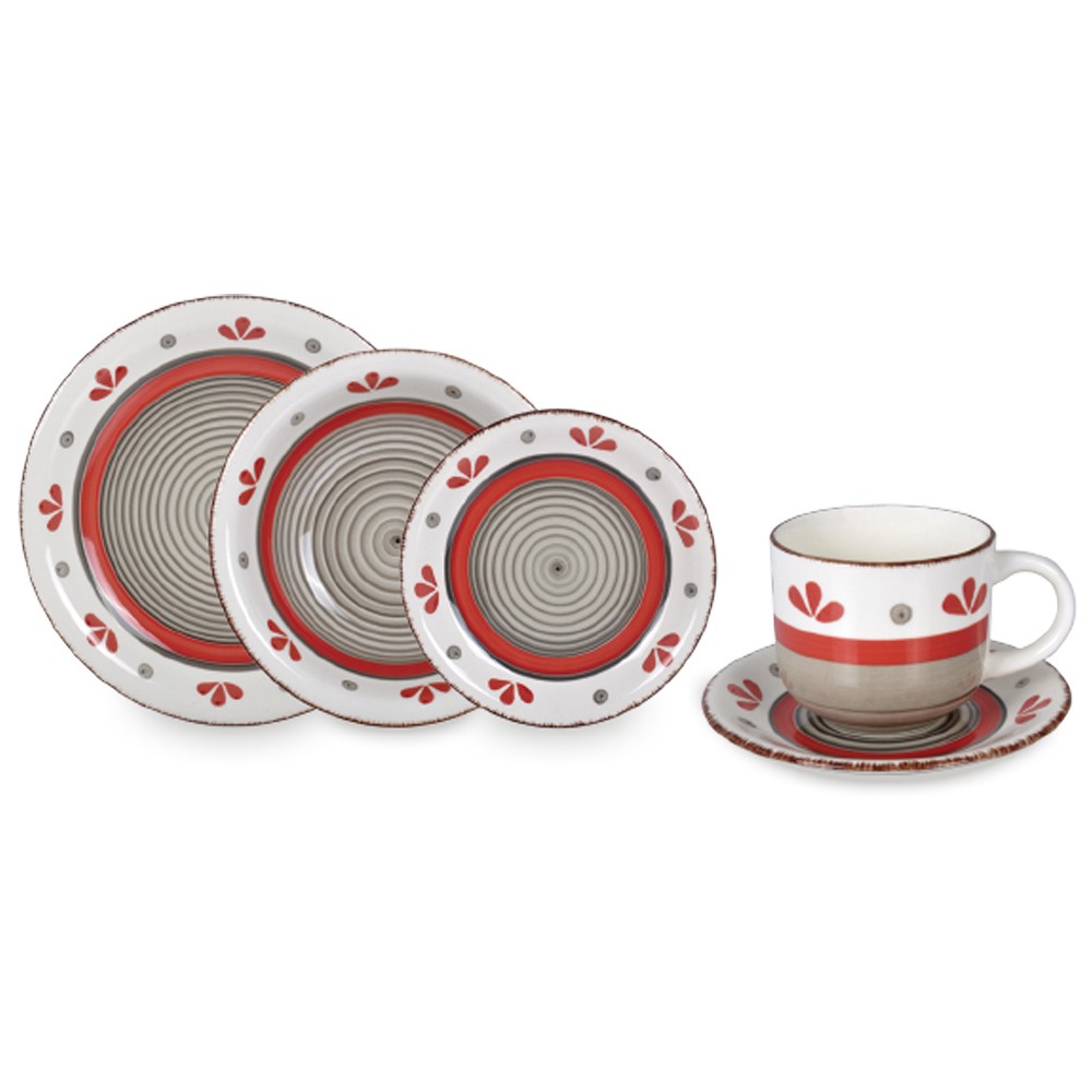 Juego De Vajilla 30 Piezas Pintado a mano Emily Hallen – Portomenaje