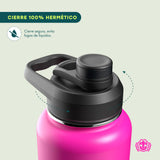 Termo Botella Térmica 700ml Acero Inoxidable + 2 Tapas Intercambiables Nox