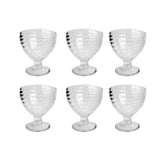 Set 6 Copas de Vidrio Texturizado para Helado 300ml Allegra