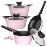 Batería Cocina Aluminio Fundido 7 piezas Fortis Pink