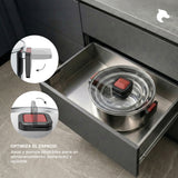 Batería de Cocina 6 Piezas Acero Inoxidable