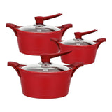 Batería Cocina 6 Piezas Aluminio Fundido Rojo BOHLIER 2.0