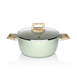 Batería Cocina 14Pzs Aluminio Forjado Antiadherente Flow Verde