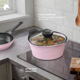 Batería Cocina Aluminio Fundido 7 piezas Fortis Pink