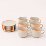 Juego de 12Pzs Tazas Té + Platos 350ml Beige Aryna Hallen