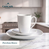 Juego de Vajillas 30 Piezas Porcelana Cuadrado Blanco Cascais