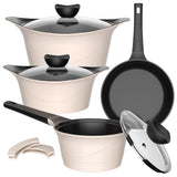 Batería Cocina Aluminio Fundido 7 piezas Fortis Beige