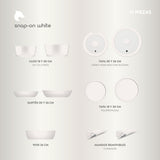 Batería de Cocina 11 Piezas Aluminio Forjado Snap-On White