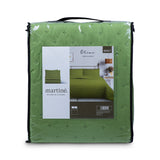 Cubrecama Quilt Reversible 1,5 Plazas Color Oliva Delux Collection Martiné