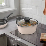 Batería Cocina Aluminio Fundido 7 piezas Fortis Beige