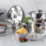 Batería de Cocina 10 Piezas Acero Inoxidable 480-10SS