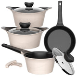 Batería Cocina Aluminio Fundido 7 piezas Fortis Beige