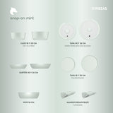 Batería de Cocina 11 Piezas Aluminio Snap-On Mint