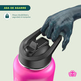 Termo Botella Térmica 1000ml Acero Inoxidable + 2 Tapas Intercambiables Nox