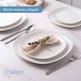 Juego De Vajilla 30 Piezas Porcelana  Blanca Ivy Hallen