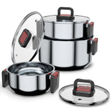 Batería de Cocina 6 Piezas Acero Inoxidable