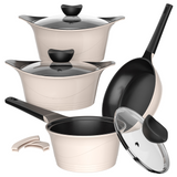 Batería Cocina Aluminio Fundido 7 piezas Fortis Beige