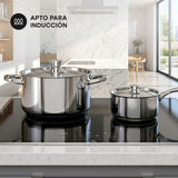 Batería de Cocina 6 Piezas Acero Inoxidable 410-6SS
