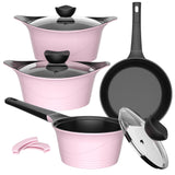 Batería Cocina Aluminio Fundido 7 piezas Fortis Pink