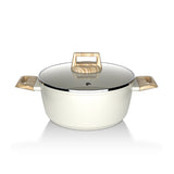 Bateria Cocina 14Pzs Aluminio Forjado Antiadherente Flow Beige