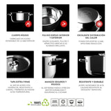 Batería de Cocina 10 Piezas Acero Inoxidable 480-10SS