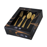 Set Cubiertos 24 Piezas Acero Inoxidable Gold Krons