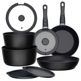 Batería de Cocina 11 Piezas Aluminio Forjado Snap-On Black