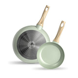 Batería Cocina 14Pzs Aluminio Forjado Antiadherente Flow Verde