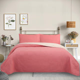 Cubrecama Quilt Reversible 1,5 Plazas Color Rosa Trama Collection