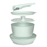 Batería de Cocina 5 Piezas Aluminio Forjado Snap-On  Black & Mint
