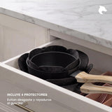 Bateria Cocina 14Pzs Aluminio Forjado Antiadherente Flow Black