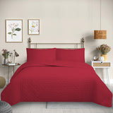 Cubrecama Quilt Reversible 1,5 Plazas Color Rojo Delux Collection Martiné