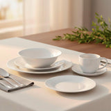 Juego Set de Vajilla 30Pzas Porcelana Blanca Serena  Hallen