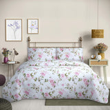 Cubrecama Quilt Reversible 1,5 Plazas Estampado Rosa Flowers Collection Martiné