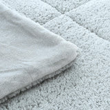 Cubrecama Flannel Liso Con Sherpa 2 Plazas Queen