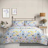 Cubrecama Quilt Reversible 1,5 Plazas Estampado Arcoíris -  Flowers Collection Martiné