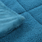 Cubrecama Flannel Liso Con Sherpa 2 Plazas Queen