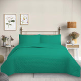 Cubrecama Reversible 1,5 Plazas Color Verde Delux Collection Martiné