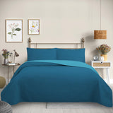 Cubrecama Quilt Reversible 1,5 Plazas Color Turquesa Trama Collection
