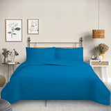Cubrecama Quilt Reversible 2 Plazas Color Turquesa Delux Collection Martiné