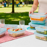 Set 10 Contenedores Herméticos Vidrio Allegra | Tapers Rectangulares para Cocina