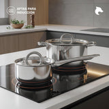 Batería de Cocina Acero Inoxidable 15 Piezas Juego de Ollas Stark