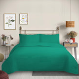 Cubrecama Quilt Reversible 1,5 Plazas Color Verde Lines Collection Martiné