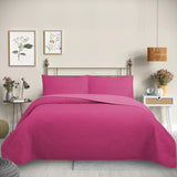 Cubrecama Quilt Reversible 1,5 Plazas Color Fucsia Trama Collection