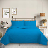 Cubrecama Quilt Reversible 1,5 Plazas Turquesa -  Wonder Collection Martiné