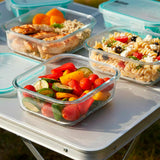 Set 10 Contenedores Herméticos Vidrio Allegra | Tapers Rectangulares para Cocina