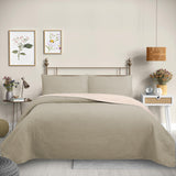 Cubrecama Quilt Reversible 1,5 Plazas Color Beige Trama Collection
