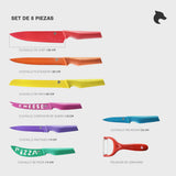 Set 8 Cuchillos Cocineros de Colores Moon