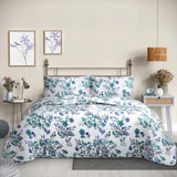 Cubrecama Quilt Reversible 1,5 Plazas Estampado Calipso - Flowers Collection Martiné