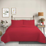 Cubrecama Quilt Reversible 1,5 Plazas Color Rojo Lines Collection Martiné
